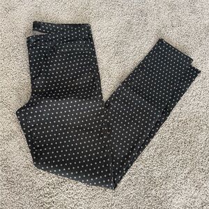 Else Polka Dot‎ Pants Women's Black Tan Slim Fit Casual Trousers Size 29